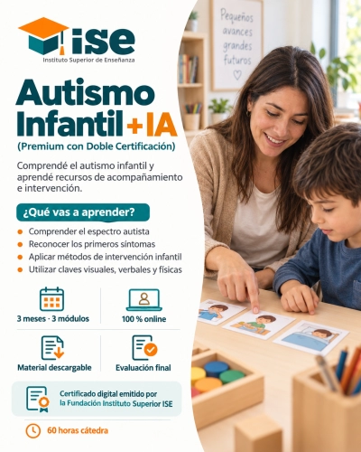 Autismo Infantil + IA (Premium con Doble Certificación)