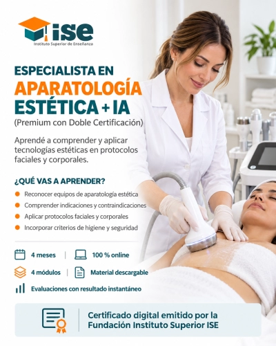 Especialista en Aparatología Estética + IA (Premium con Doble Certificación)