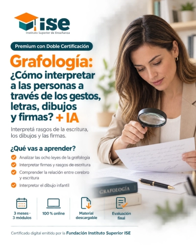 Grafología: ¿Cómo interpretar a las personas a través de los gestos, letras, dibujos y firmas? + IA (Premium con Doble Certificación)