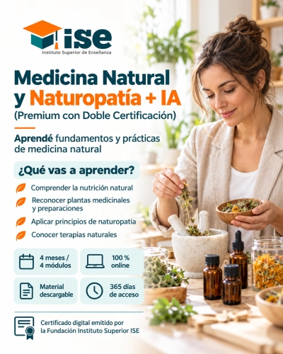 Medicina Natural y Naturopatía + IA (Premium con Doble Certificación)