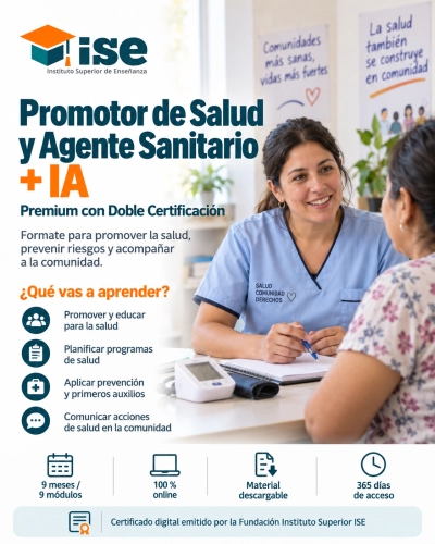 Promotor de Salud y Agente Sanitario + IA (Premium con Doble Certificación)