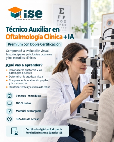 Técnico Auxiliar en Oftalmología Clínica + IA (Premium con Doble Certificación)