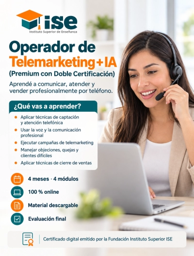 Operador de Telemarketing + IA (Premium con Doble Certificación)