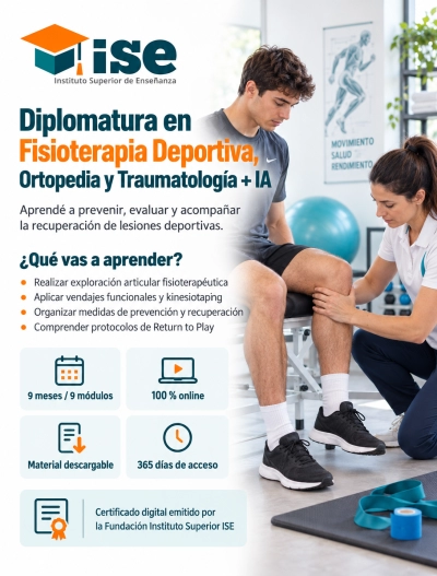 Diplomatura en Fisioterapia Deportiva, Ortopedia y Traumatología + IA (Premium con Doble Certificación)