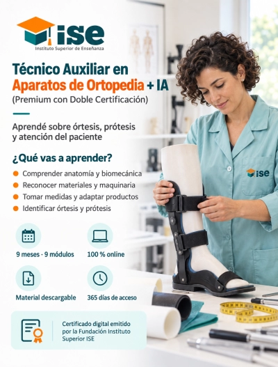 Técnico Auxiliar en Aparatos de Ortopedia + IA (Premium con Doble Certificación)