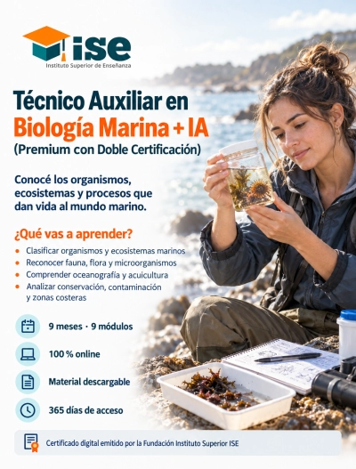 Técnico Auxiliar en Biología Marina + IA (Premium con Doble Certificación)