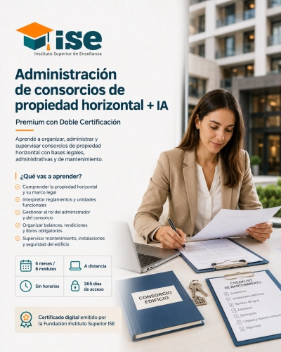 Administración de consorcios de propiedad horizontal + IA (Premium con Doble Certificación)