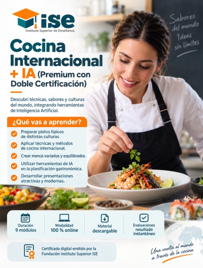 Cocina Internacional + IA (Premium con Doble Certificación)