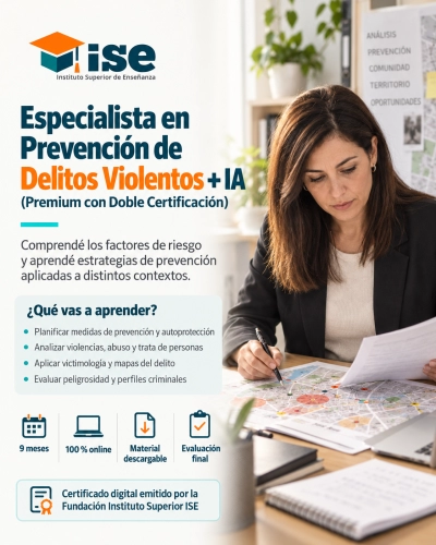Especialista en Prevención de Delitos Violentos + IA (Premium con Doble Certificación)