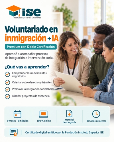 Voluntariado en inmigración + IA (Premium con Doble Certificación)