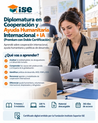 Diplomatura en Cooperación y Ayuda Humanitaria Internacional + IA (Premium con Doble Certificación)
