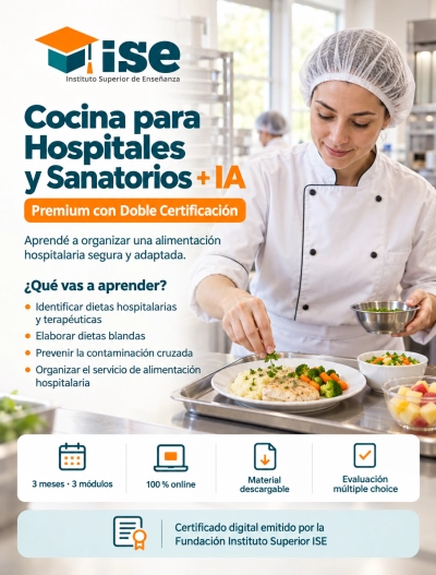Cocina para Hospitales y Sanatorios + IA (Premium con Doble Certificación)