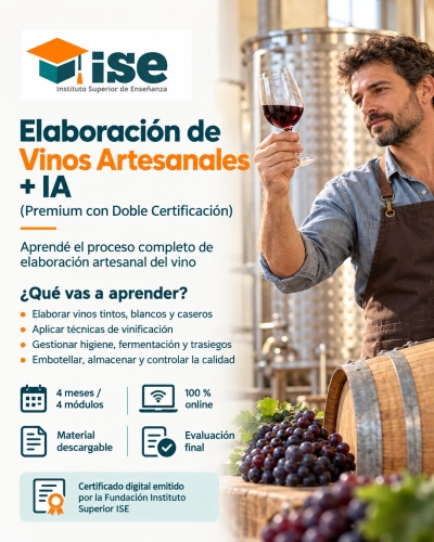 Elaboración de Vinos Artesanales + IA (Premium con Doble Certificación)