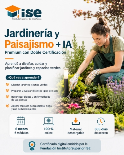 Jardinería y Paisajismo + IA (Premium con Doble Certificación)