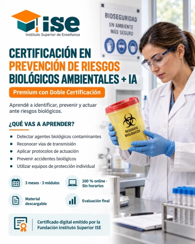 Certificación en Prevención de Riesgos Biológicos Ambientales + IA (Premium con Doble Certificación)
