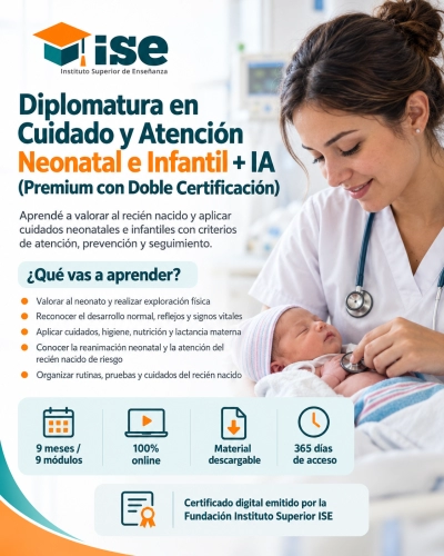 Diplomatura en Cuidado y Atención Neonatal  e Infantil + IA (Premium con Doble Certificación)