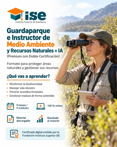 Guardaparque e Instructor de Medio Ambiente y Recursos Naturales + IA (Premium con Doble Certificación)