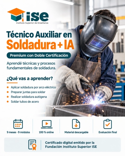 Técnico Auxiliar en Soldadura + IA (Premium con Doble Certificación)