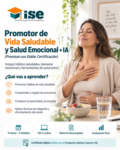 Promotor de Vida Saludable y Salud Emocional + IA (Premium con Doble Certificación)