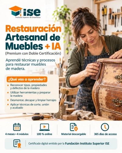 Restauración Artesanal de Muebles + IA (Premium con Doble Certificación)