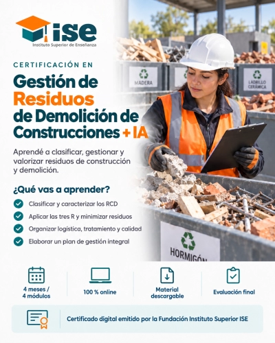 Certificación en Gestión de Residuos de Demolición de Construcciones + IA