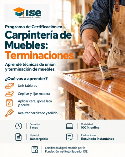 Programa de Certificación en Carpintería de Muebles: Terminaciones