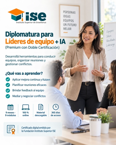 Diplomatura para Líderes de equipo + IA (Premium con Doble Certificación)