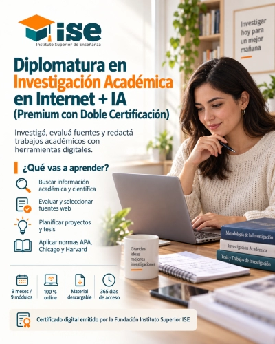 Diplomatura en Investigación Académica en Internet + IA (Premium con Doble Certificación)