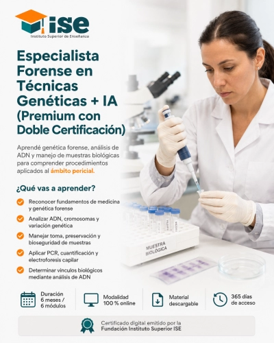 Especialista Forense en Técnicas Genéticas + IA (Premium con Doble Certificación)