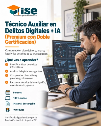 Técnico Auxiliar en Delitos Digitales + IA (Premium con Doble Certificación)
