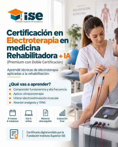 Certificación en Electroterapia en medicina Rehabilitadora + IA (Premium con Doble Certificación)