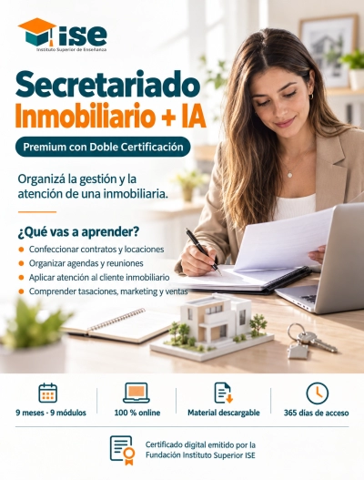Secretariado Inmobiliario + IA (Premium con Doble Certificación)