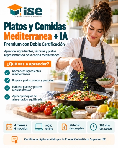 Platos y Comidas Mediterranea + IA (Premium con Doble Certificación)