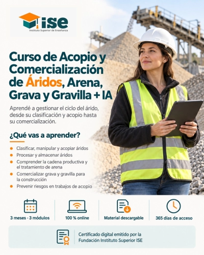 Curso de Acopio y Comercialización de Áridos, Arena, Grava y Gravilla + IA