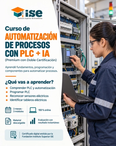 Curso de Automatización de Procesos con PLC + IA (Premium con Doble Certificación)