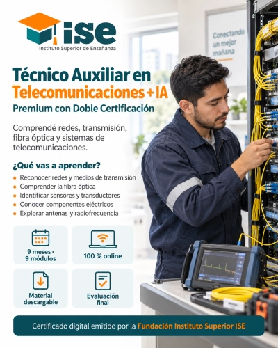 Técnico Auxiliar en Telecomunicaciones + IA (Premium con Doble Certificación)