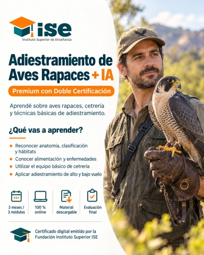 Adiestramiento de Aves Rapaces + IA (Premium con Doble Certificación)