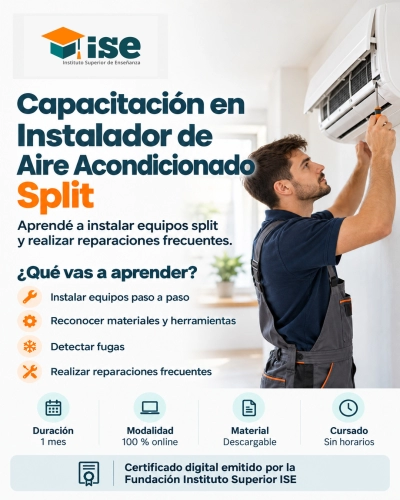 Capacitación en Instalador de Aire Acondicionado Split
