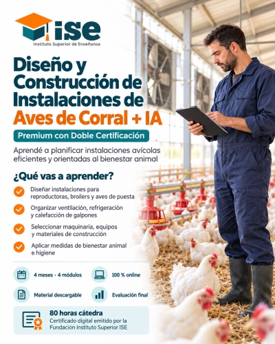 Diseño y Construcción de Instalaciones de Aves de Corral + IA (Premium con Doble Certificación)