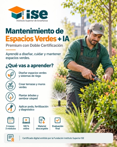 Mantenimiento de Espacios Verdes + IA (Premium con Doble Certificación)