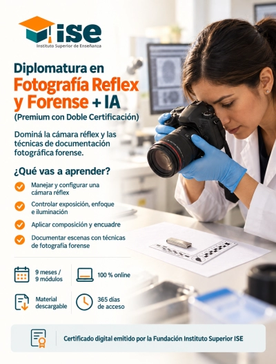 Diplomatura en Fotografía Reflex y Forense + IA (Premium con Doble Certificación)