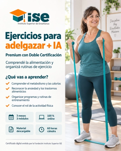 Ejercicios para adelgazar + IA (Premium con Doble Certificación)