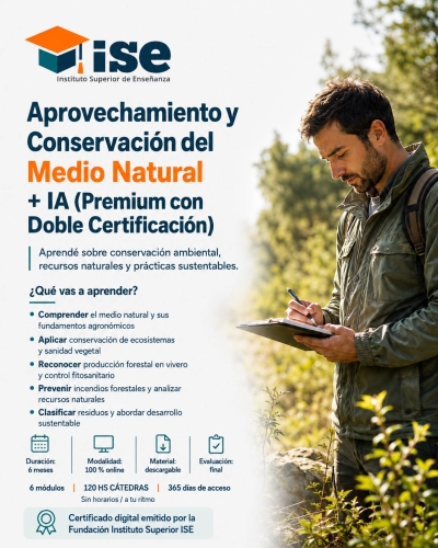 Aprovechamiento y Conservación del Medio Natural + IA (Premium con Doble Certificación)