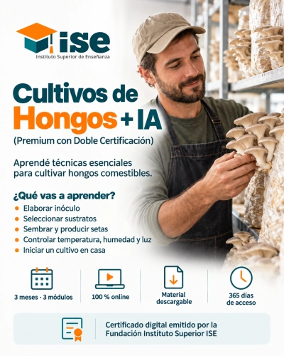 Cultivos de Hongos + IA (Premium con Doble Certificación)