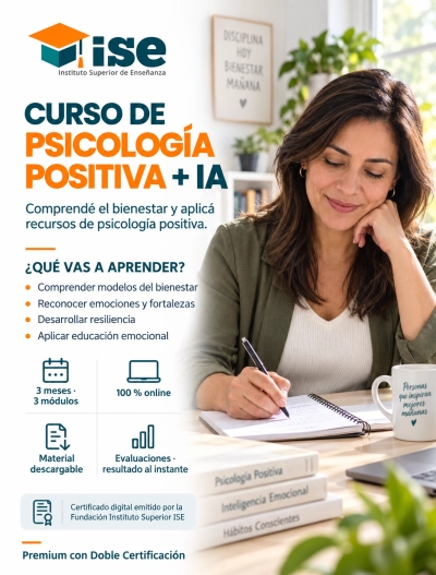 Curso de Psicología Positiva + IA (Premium con Doble Certificación)