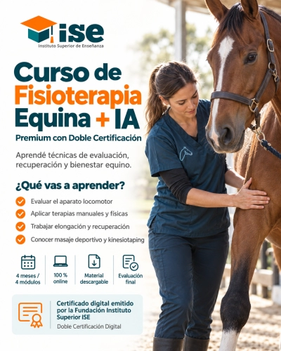 Curso de Fisioterapia Equina + IA (Premium con Doble Certificación)
