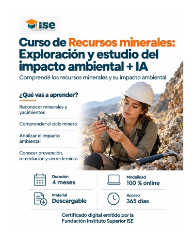 Curso de Recursos minerales: Exploración y estudio del impacto ambiental + IA
