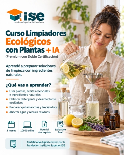 Curso Limpiadores Ecológicos con Plantas + IA (Premium con Doble Certificación)