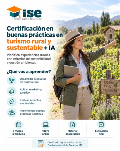 Certificación en buenas prácticas en turismo rural y sustentable + IA