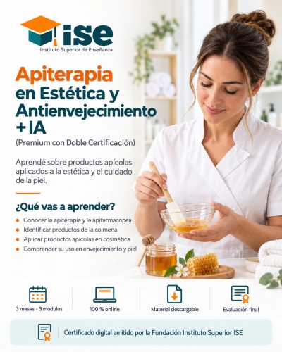Apiterapia en Estética y Antienvejecimiento + IA (Premium con Doble Certificación)